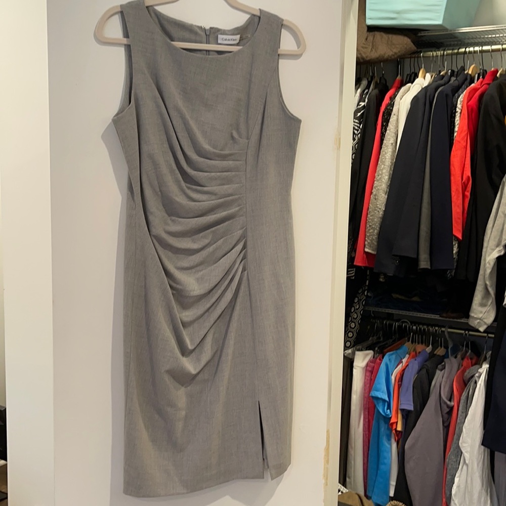 Heather light gray sleeveless Calvin Klein dress